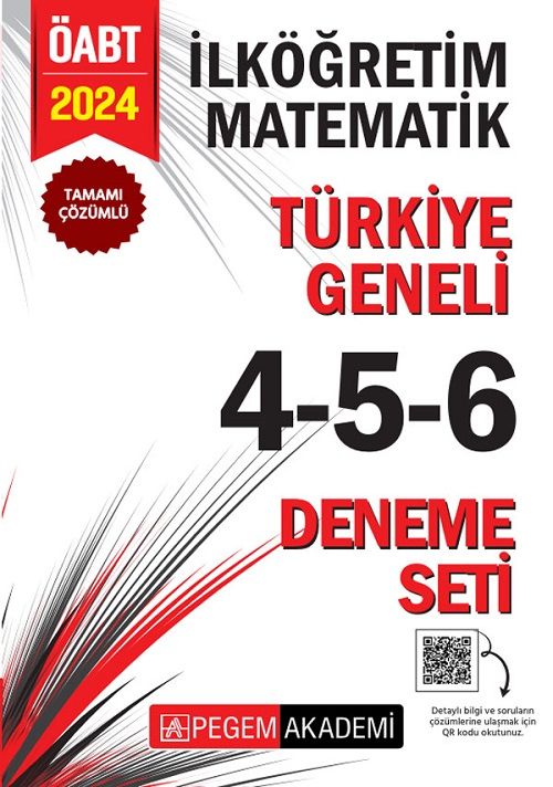 Pegem 2024 ÖABT İlköğretim Matematik Öğretmenliği Türkiye Geneli 3 Deneme (4-5-6) Pegem Akademi Yayınları