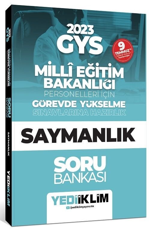 Yediiklim 2023 GYS MEB Milli Eğitim Bakanlığı Saymanlık Soru Bankası Yediiklim Yayınları