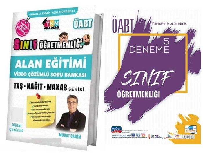 SÜPER FİYAT - TKM ÖABT Sınıf Soru + Nobel 5 Deneme 2 li Set - Murat Sakin TKM Akademi + Nobel Sınav Yayınları