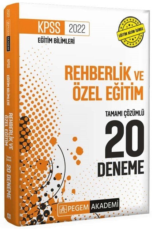 SÜPER FİYAT - Pegem 2022 KPSS Eğitim Bilimleri Rehberlik ve Özel Eğitim 20 Deneme Çözümlü Pegem Akademi Yayınları