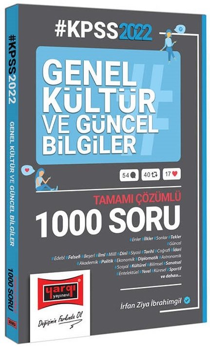 Yargı 2022 KPSS Genel Kültür ve Güncel Bilgiler 1000 Soru Bankası Çözümlü Yargı Yayınları