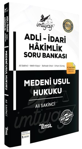 Temsil 2024 İMTİYAZ Adli İdari Hakimlik Medeni Usul Hukuku Soru Bankası 2. Baskı - Ali Sakinci Temsil Yayınları