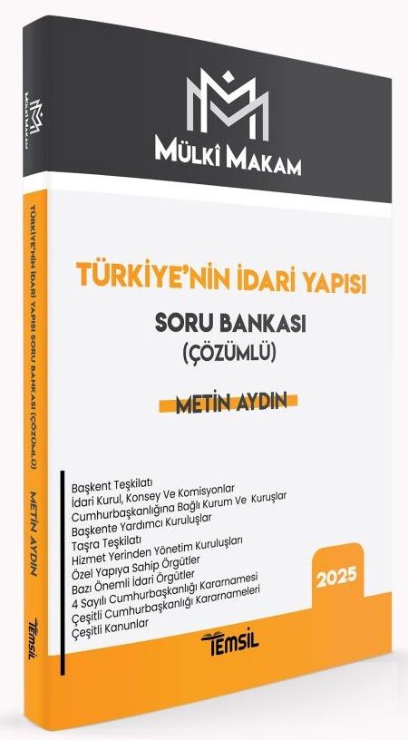 Temsil 2025 MÜLKİ MAKAM Adli İdari Hakimlik Kaymakamlık Türkiye nin İdari Yapısı Soru Bankası Çözümlü - Metin Aydın Temsil Kitap Yayınları