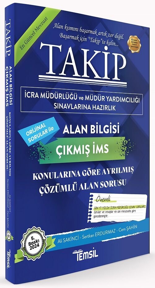 Temsil 2024 TAKİP İcra Müdürlüğü Alan Bilgisi Konularına Göre Çıkmış Sorular 5. Baskı Temsil Yayınları