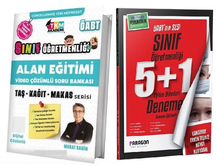 SÜPER FİYAT - TKM ÖABT Sınıf Soru + Paragon 5 Deneme 2 li Set - Murat Sakin TKM Akademi + Paragon Yayınları