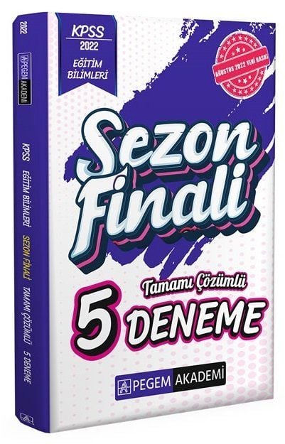 SÜPER FİYAT - Pegem 2022 KPSS Eğitim Bilimleri Sezon Finali 5 Deneme Çözümlü Pegem Akademi Yayınları