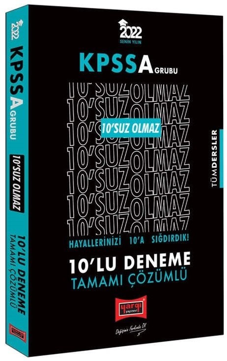 Yargı 2022 KPSS A Grubu 10 suz Olmaz 10 Deneme Çözümlü Yargı Yayınları