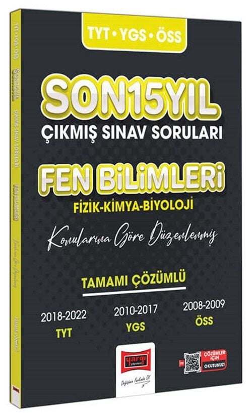 Yargı TYT YGS ÖSS Fen Bilimleri Son 15 Yıl Çıkmış Sınav Soruları Yargı Yayınları