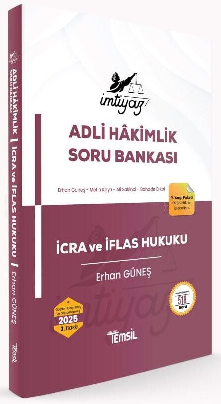 Temsil 2025 İMTİYAZ Adli Hakimlik İcra ve İflas Hukuku Soru Bankası 3. Baskı - Erhan Güneş Temsil Yayınları