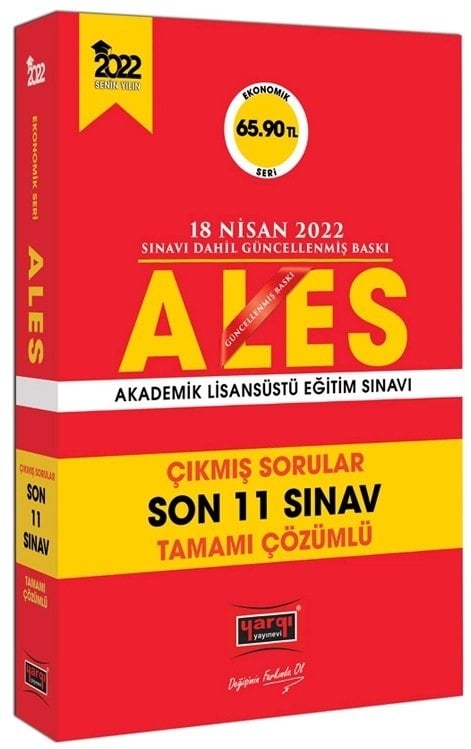 Yargı 2022 ALES Çıkmış Sorular Son 11 Sınav Çözümlü Ekonomik Seri Yargı Yayınları