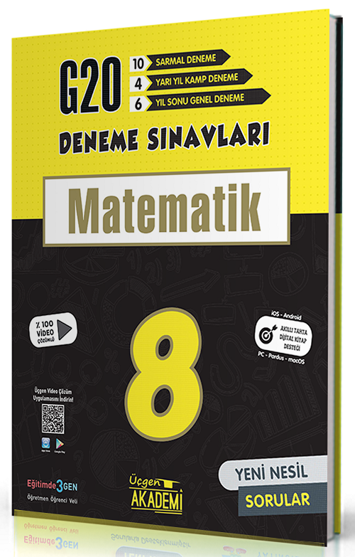 Üçgen Akademi 8. Sınıf Matematik Genel 20 Deneme Üçgen Akademi Yayınları