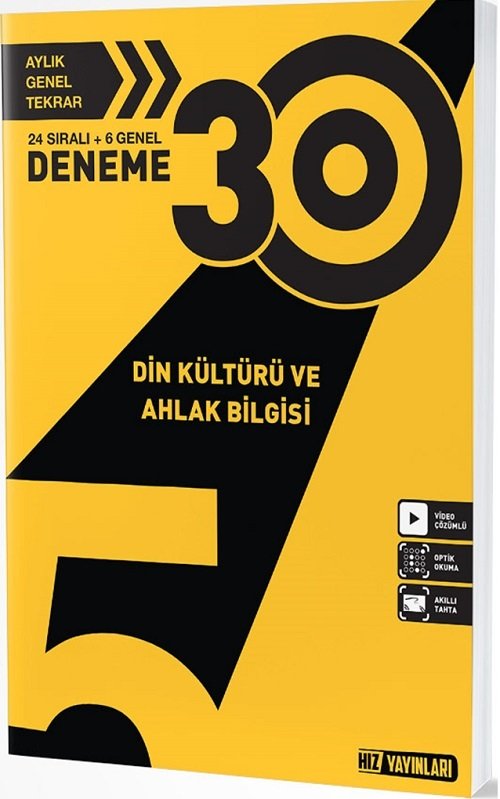 Hız Yayınları 5. Sınıf Din Kültürü ve Ahlak Bilgisi 30 Deneme Hız Yayınları