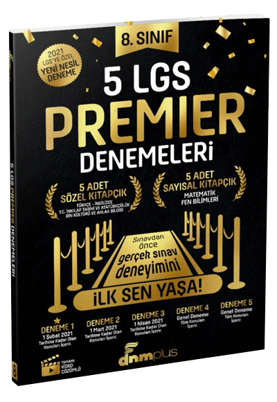 DnmPlus 2021 8. Sınıf LGS Premier 5 Deneme DnmPlus Yayınları