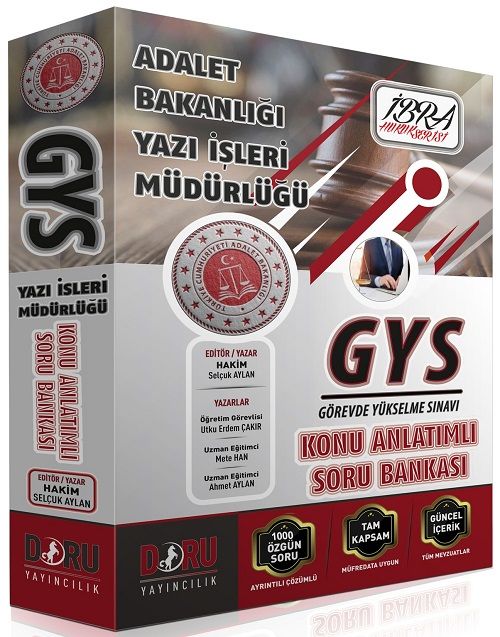 Doru GYS Adalet Bakanlığı İBRA Yazı İşleri Müdürlüğü Konu Anlatımlı Soru Bankası Görevde Yükselme Doru Yayıncılık