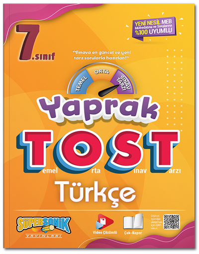 Süpersonik 7. Sınıf Türkçe Yaprak TOST Süpersonik Yayınları