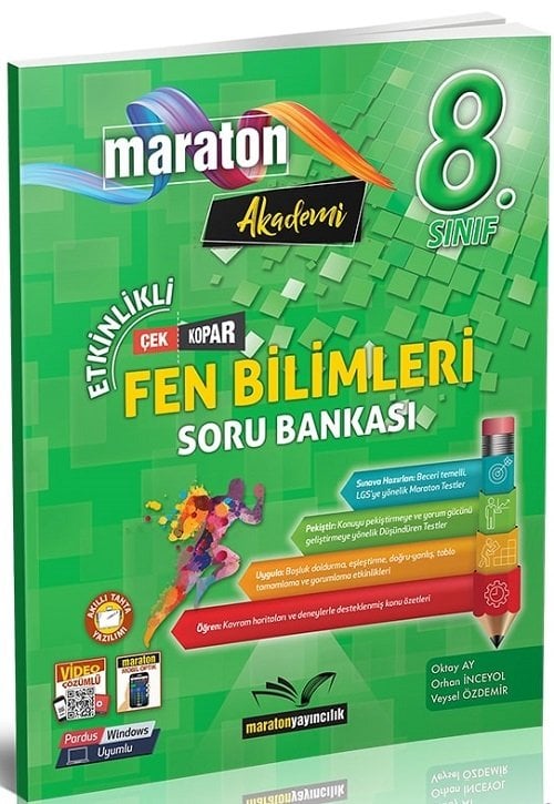 Maraton 8. Sınıf Fen Bilimleri Etkinlikli Çek Kopar Soru Bankası Maraton Yayınları