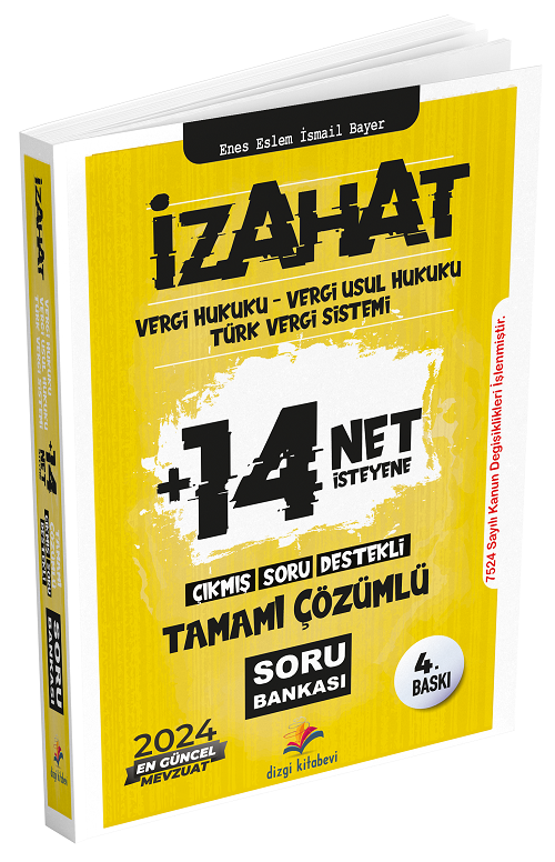 Dizgi Kitap 2024 Hakimlik Sayıştay KPSS İZAHAT Vergi, Usul Hukuku, Türk Vergi Sistemi Soru Bankası Çözümlü - Enes Eslem, İsmail Bayer Dizgi Kitap Yayınları