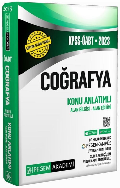 Pegem 2023 ÖABT Coğrafya Konu Anlatımlı Video Destekli Pegem Akademi Yayınları