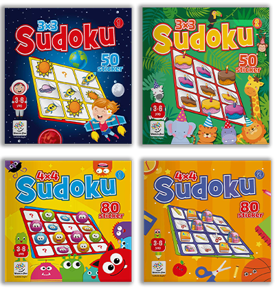 Yükselen Zeka 3-6 Yaş Stickerlı Çıkartmalı Sudoku Seti (4 Kitap Set) Yükselen Zeka Yayınları