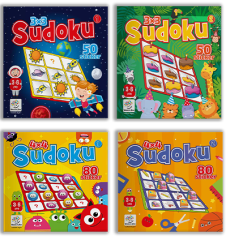 Yükselen Zeka 3-6 Yaş Stickerlı Çıkartmalı Sudoku Seti (4 Kitap Set) Yükselen Zeka Yayınları