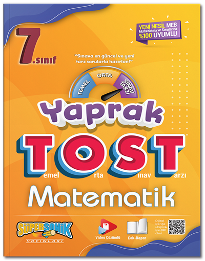 Süpersonik 7. Sınıf Matematik Yaprak TOST Süpersonik Yayınları