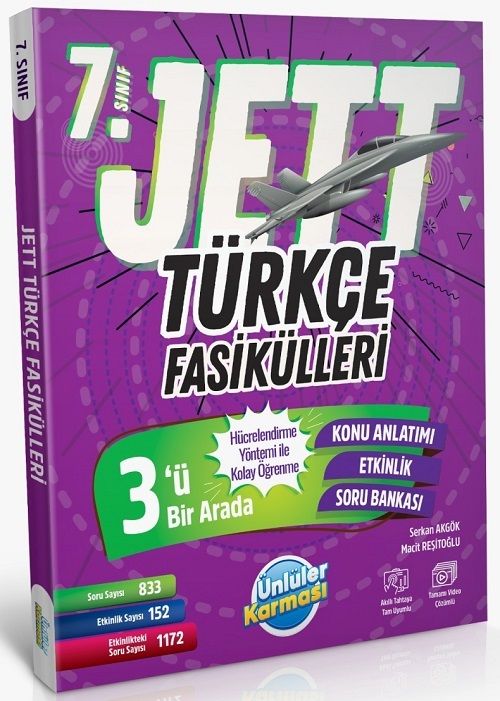 Ünlüler 7. Sınıf Türkçe JETT Soru Fasikülleri Ünlüler Yayınları