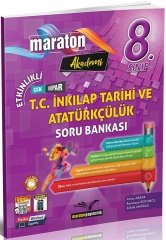 Maraton 8. Sınıf TC İnkılap Tarihi ve Atatürkçülük Etkinlikli Çek Kopar Soru Bankası Maraton Yayınları