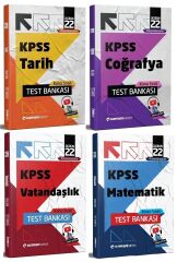 SÜPER FİYAT - Uzman Kariyer 2022 KPSS Matematik+Tarih+Coğrafya+Vatandaşlık Test Bankası Yaprak Test 4 lü Set Uzman Kariyer Yayınları