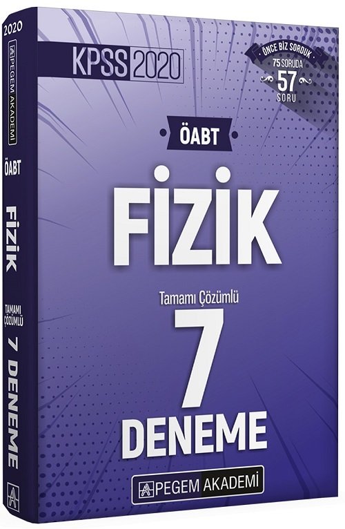 SÜPER FİYAT - Pegem 2020 ÖABT Fizik 7 Deneme Çözümlü Pegem Akademi Yayınları