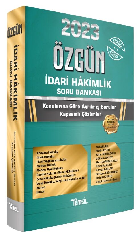 Temsil 2023 İdari Hakimlik ÖZGÜN Soru Bankası Temsil Kitap Yayınları