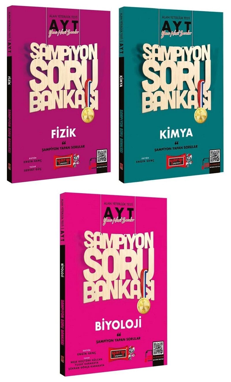 SÜPER FİYAT - Yargı YKS AYT Fizik+Kimya+Biyoloji Şampiyon Soru Bankası 3 lü Set Yargı Yayınları