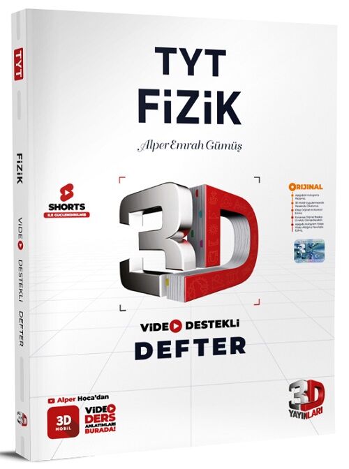 3D Yayınları YKS TYT Fizik Video Destekli Defter 3D Yayınları