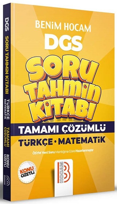 Benim Hocam DGS Türkçe Matematik Soru Tahmin Kitabı Soru Bankası Çözümlü Benim Hocam Yayınları