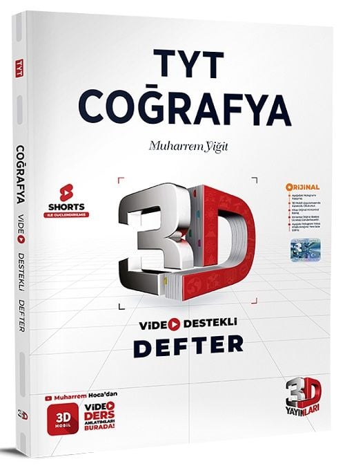 3D Yayınları YKS TYT Coğrafya Video Destekli Defter 3D Yayınları