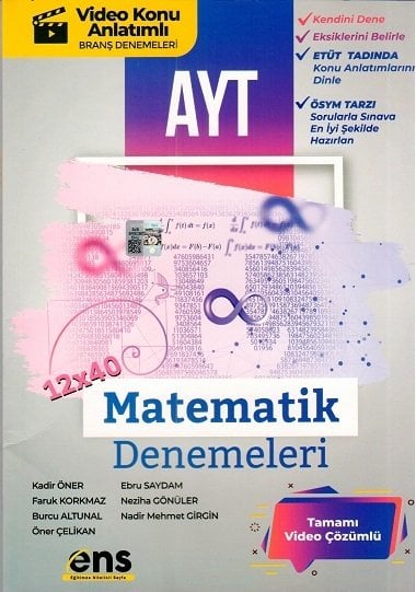 ENS Yayınları YKS AYT Matematik 12x40 Deneme ENS Yayınları