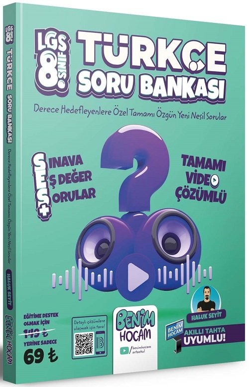 Benim Hocam 8. Sınıf LGS Türkçe Ses Soru Bankası Video Çözümlü Benim Hocam Yayınları