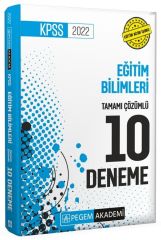 SÜPER FİYAT - Pegem 2022 KPSS Eğitim Bilimleri 10 Deneme Çözümlü Pegem Akademi Yayınları