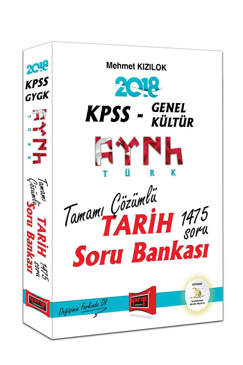 Yargı 2018 KPSS Türk Tarih Soru Bankası 1475 Soru Çözümlü Yargı Yayınları