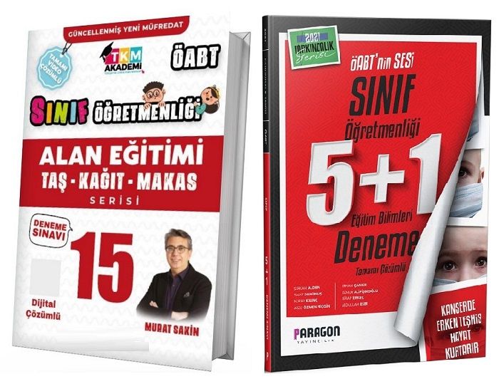 SÜPER FİYAT - TKM + Paragon ÖABT Sınıf 15+5 Deneme 2 li Set - Murat Sakin TKM Akademi + Paragon Yayınları