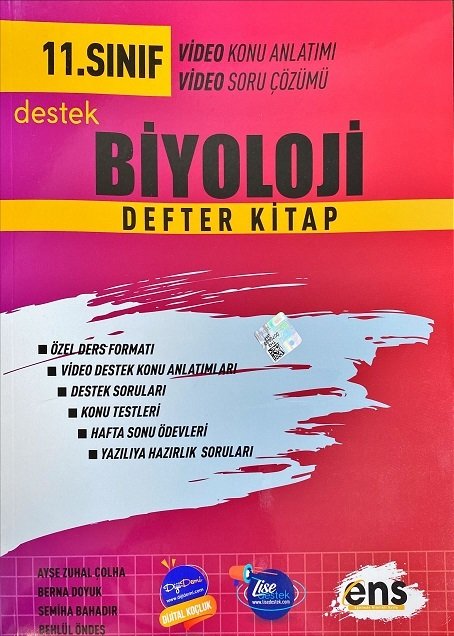 ENS Yayınları 11. Sınıf Biyoloji Destek Defter Kitap ENS Yayınları