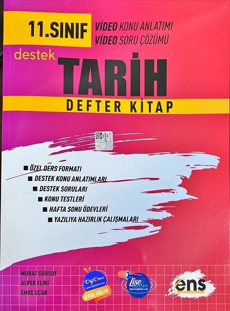 ENS Yayınları 11. Sınıf Tarih Destek Defter Kitap ENS Yayınları