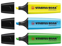 Stabilo Boss Fosforlu İşaretleme Kalemi Mavi + Sarı + Yeşil 3 lü Set