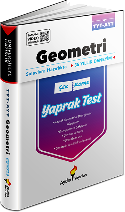 Aydın YKS TYT AYT Geometri Çek Kopar Yaprak Test Video Çözümlü Aydın Yayınları