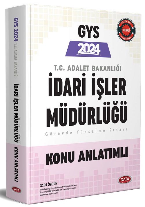 Data 2024 GYS Adalet Bakanlığı İdari İşler Müdürlüğü Konu Anlatımlı Görevde Yükselme Data Yayınları