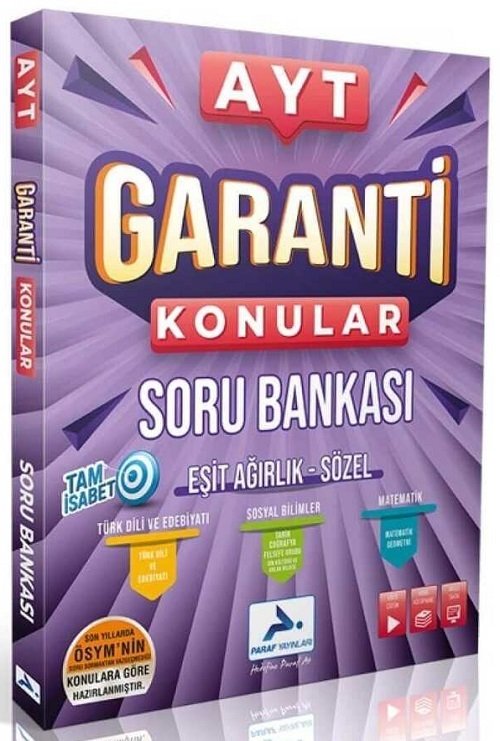 Paraf YKS AYT Eşit Ağırlık - Sözel Garanti Konular Soru Bankası Paraf Yayınları