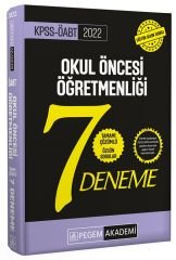 SÜPER FİYAT - Pegem 2022 ÖABT Okul Öncesi Öğretmenliği 7 Deneme Çözümlü Pegem Akademi Yayınları