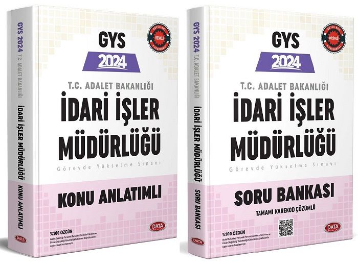 Data 2024 GYS Adalet Bakanlığı İdari İşler Müdürlüğü Konu + Soru 2 li Set Görevde Yükselme Data Yayınları