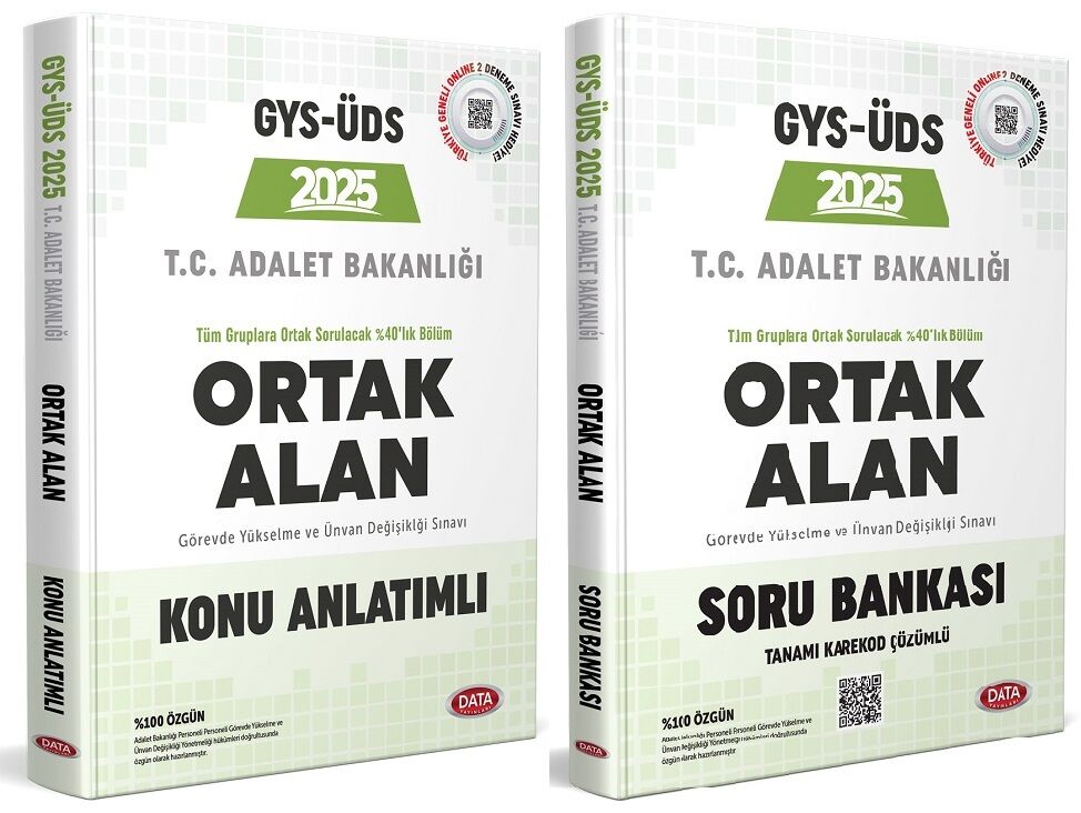 Data 2025 GYS ÜDS Adalet Bakanlığı Ortak Alan Konu + Soru 2 li Set Görevde Yükselme Ünvan Değişikliği Data Yayınları