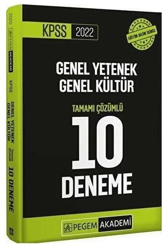 SÜPER FİYAT - Pegem 2022 KPSS Genel Yetenek Genel Kültür 10 Deneme Çözümlü Pegem Akademi Yayınları