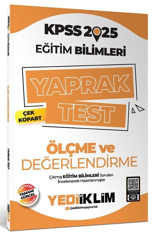 Yediiklim 2025 KPSS Eğitim Bilimleri Ölçme Değerlendirme Yaprak Test Çek Kopart Yediiklim Yayınları